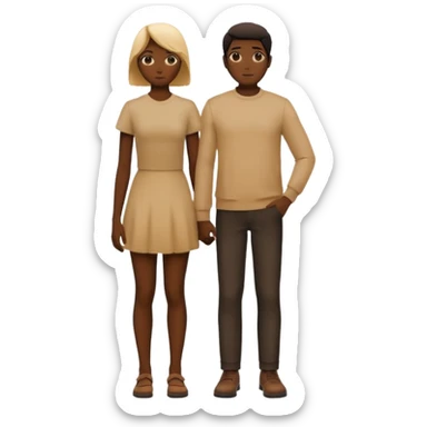 2 peoples standing far  sticker