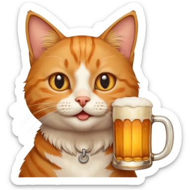 Cat with a beer sticker