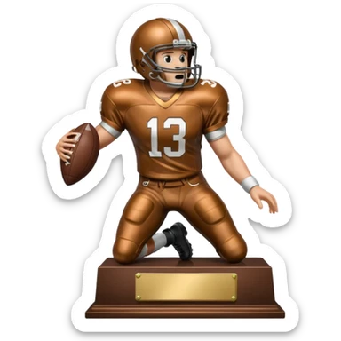 a trophy of a american football player sticker