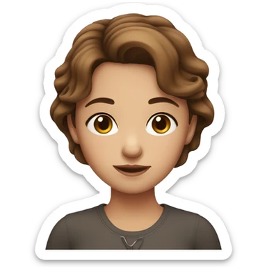 Girl with hazel eyes and short brown hair sticker