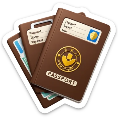 brown passaport and tickets sticker