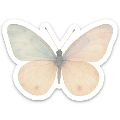 a realistic butterfly, watercolor art style with lifelike colors, detailed wings, natural background sticker