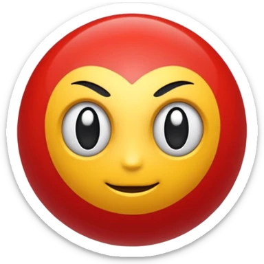 🔴 Parte de cima: vermelha, lisa e brilhante
⚪ Parte de baixo: branca
➖ No meio: uma faixa preta horizontal que divide a bola ao meio
⚪ No centro da faixa: um botão redondo branco (ou cinza claro), que parece um pequeno círculo
Formato: ⚪ Bola perfeitamente redonda sticker