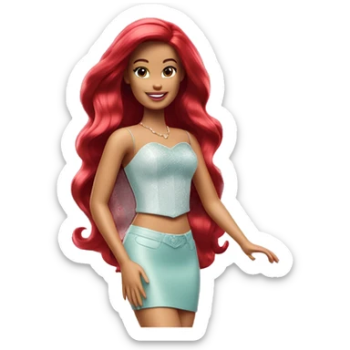 Ariel becomes Barbie sticker