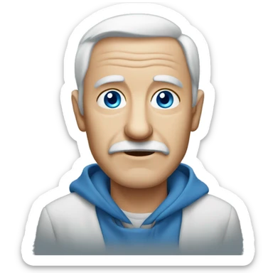 Old man with blue eyes and no facial hair sticker