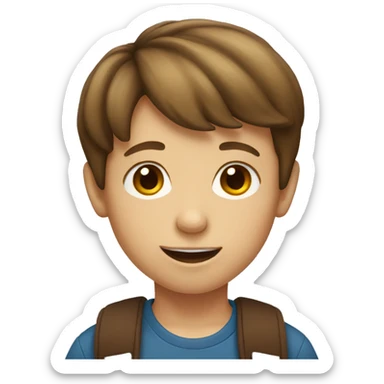 little boy with brown hair sticker