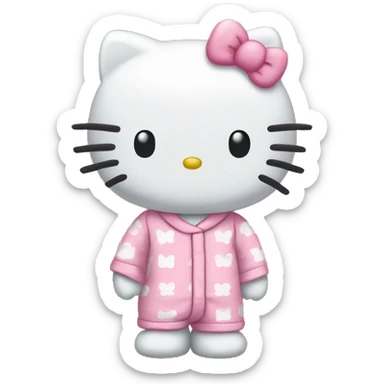 Hello Kitty en pyjama hello kitty  sticker