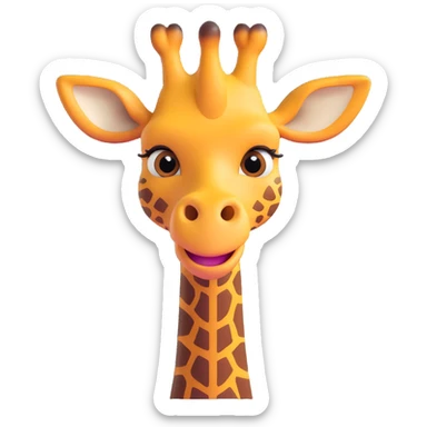 A scheming giraffe with narrow, gleaming eyes, a wide, toothy grin, and a menacing aura. Add a subtle shadow under the eyes for extra villainy. Perfect for 'troll' or 'evil laugh' emotes. sticker