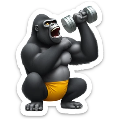 Gorilla lifting dummbell sticker