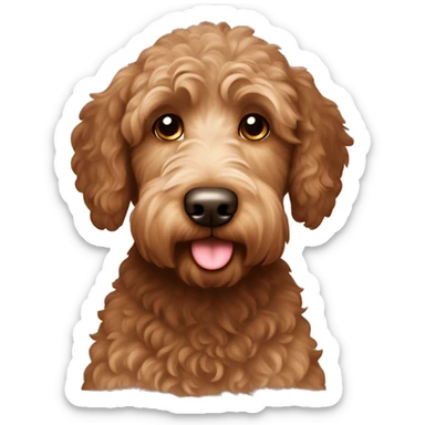 brown labradoodle ￼ sticker