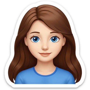 beautiful girl with long and brown hair sticker