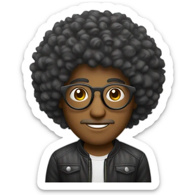 Un chico con lentes redondo y cabello afro  sticker