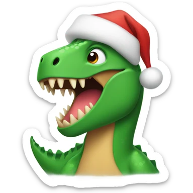 Christmas dinosaur sticker