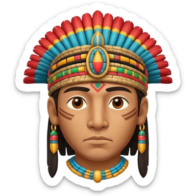 ancient Inca man bold head sticker