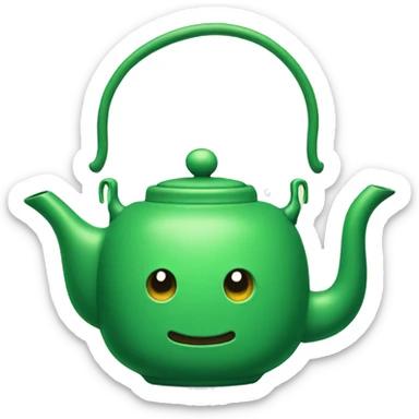 Green teapot sticker