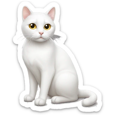 White cat sticker