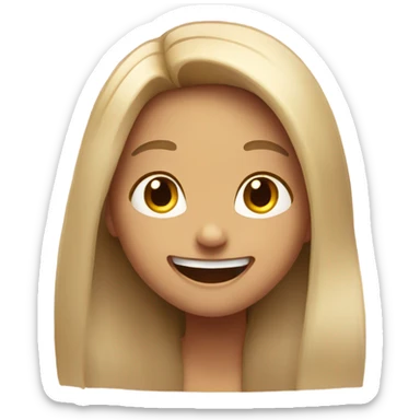 Girl with long hair laugh  sticker
