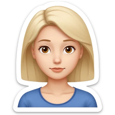 Woman tilting her head 45 degree towards her shoulders, face is relaxed sticker