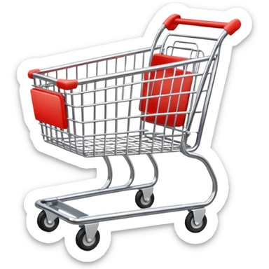 a modern shopping cart in a hardware store sticker