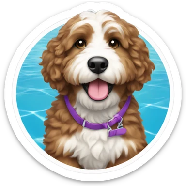 Bernedoodle in swimming suit sticker
