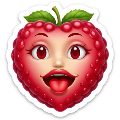 Framboise amoureuse qui fait des bisous  sticker