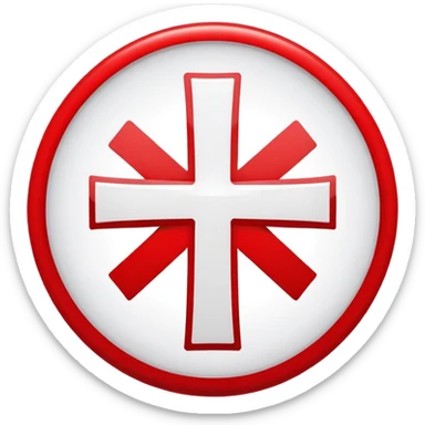 red circle with cross sticker
