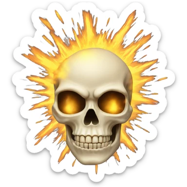 Skull emoji head exploding sticker