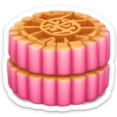 Pink mooncake sticker