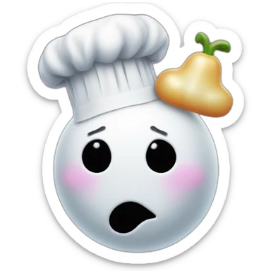 ghost body with a chef's hat and chef's kiss sticker