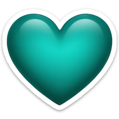 dark turquoise color heart sticker