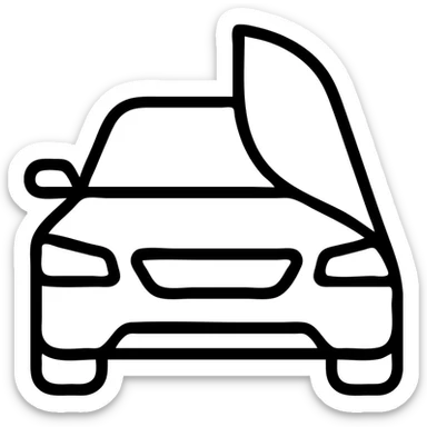 outlined icon of a premium glossy black car, part covered by a rolled light gray transparent film, clean lines, modern look, curved film effect sticker
