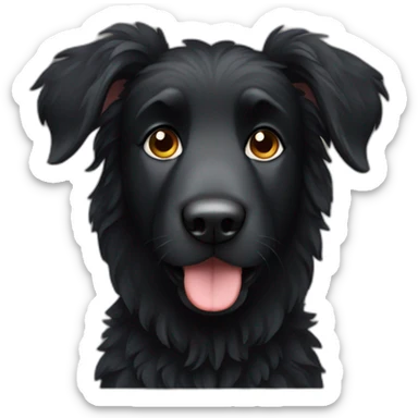 black sheepdog standing ears sticker