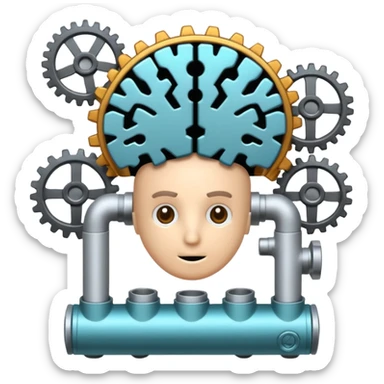 Generate an emoji whish shows Brain Factory Wonder Workshop. Which is in a nice cartoon style sticker
