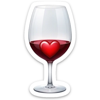Wine red heart  sticker