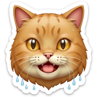 cat crying sobbing face sticker