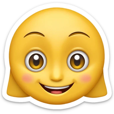 Emoji smirking with big eyes sticker