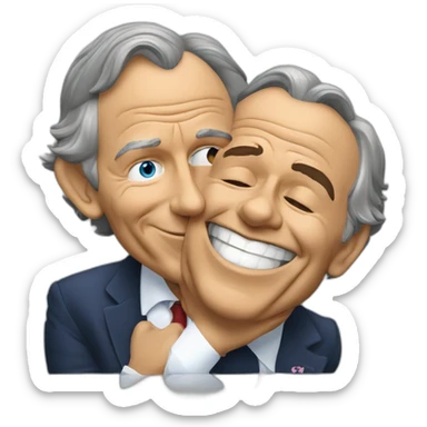 Tony blair kissing george bush sticker