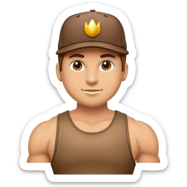 Una canica humanoide musculosa con una gorra new era sticker