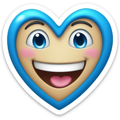 Happy blue heart sticker