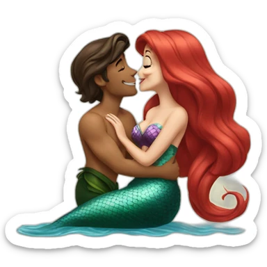 the little mermaid kissingjafar sticker