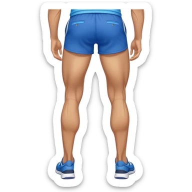back view of calves muscles male wearing shorts sticker