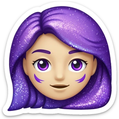 Glitter Roxo e Ciano Seta para direita sticker