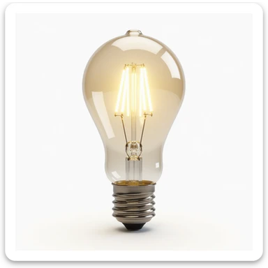 photorealistic image of a light bulb accessory, isolated, no background sticker
