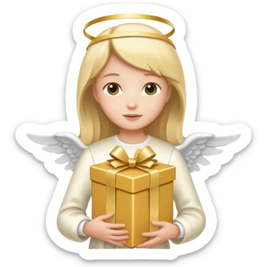 angel with present sticker