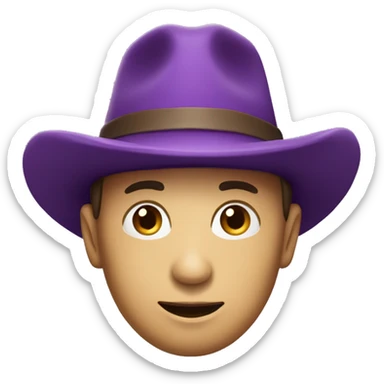 Paresseux avec un chapeau violet sticker