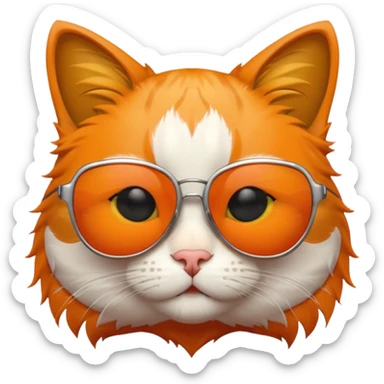 Cat with sunglasses sticker