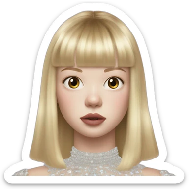 blonde Mia Goth with bangs at Met Gala sticker