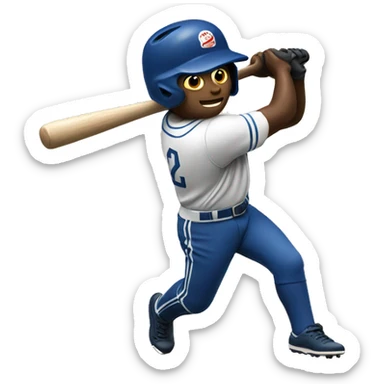 Baseball player swinging bat sticker
