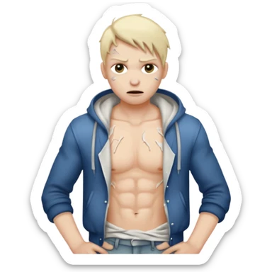 bad dirty, ripped clothes sticker