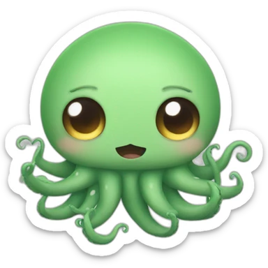 Cute kraken cute face eyes closed making yoga sticker